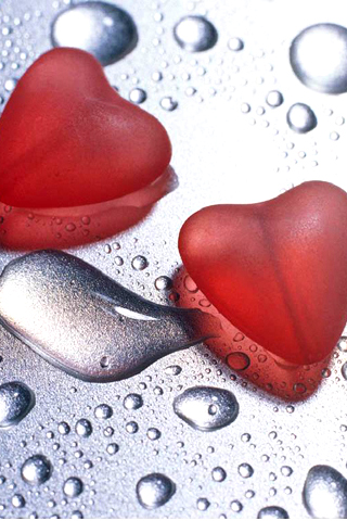 Wet Heart iPhone Wallpaper