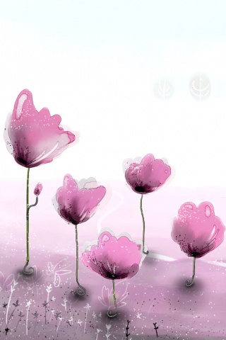 Water Colour Flowers iPhone Wallpaper