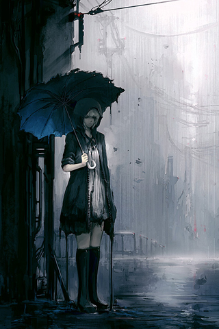 Anime Wallpaper Iphone on Gloomy Iphone Wallpaper Tweet Alley Anime Chick Dark Emo Girl Gloomy