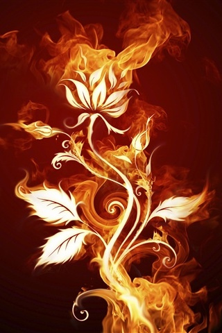 Fire Flower iPhone Wallpaper