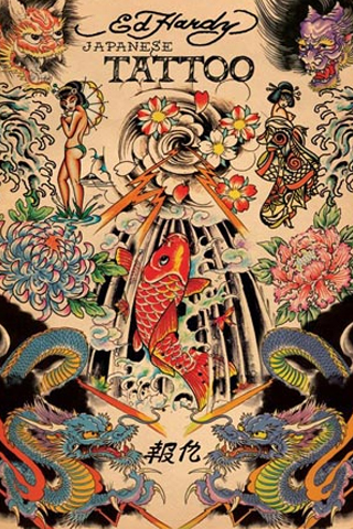 Ed Hardy - Japanese Tattoo iPhone Wallpaper