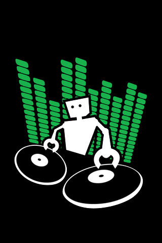 Logo Design on Iphone Wallpaper Tweet Disc Jockey Dj Logo Music Robot Shirt T Shirt