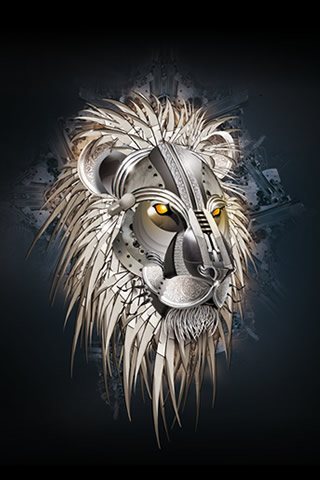 Mecha Lion iPhone Wallpaper