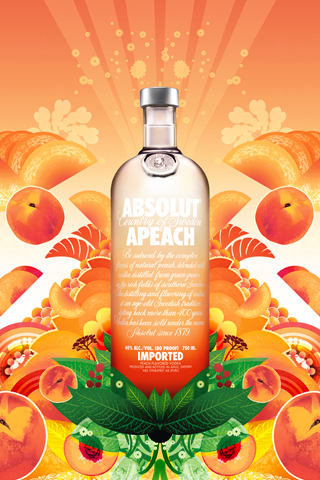 Absolute Peach Vodka iPhone Wallpaper