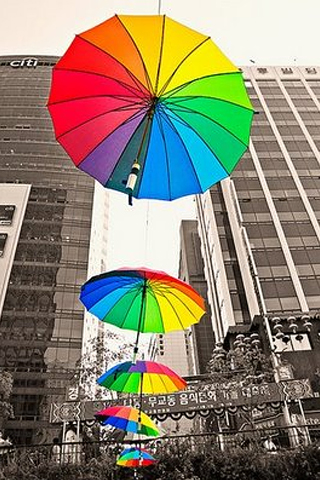Colourful Umbrella iPhone Wallpaper