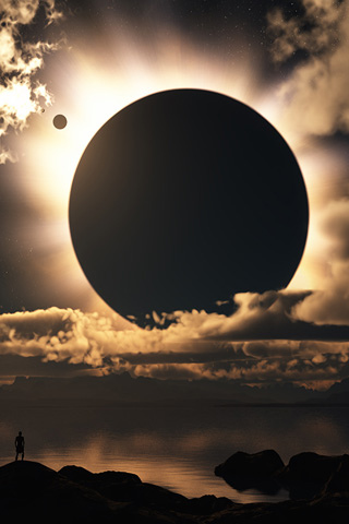 Grand Solar Eclipse iPhone Wallpaper