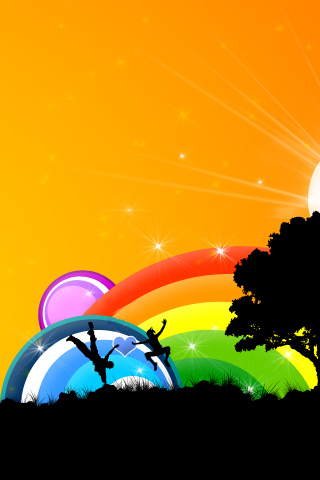 Rainbow Fun iPhone Wallpaper