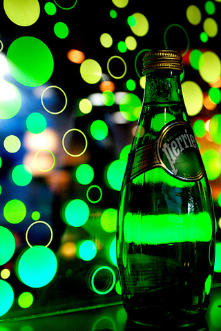 Perrier - Green Bubbles iPhone Wallpaper