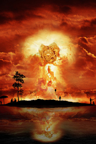 Lion Firestorm iPhone Wallpaper
