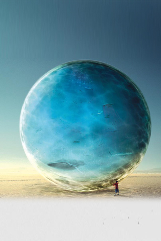 Aquatic Sphere iPhone Wallpaper