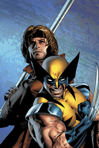 X-Men - Gambit & Wolverine iPhone Wallpaper