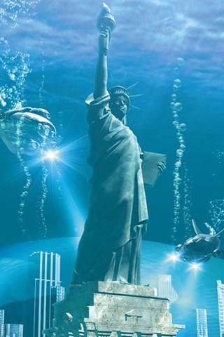 Underwater Statue iPhone Wallpaper