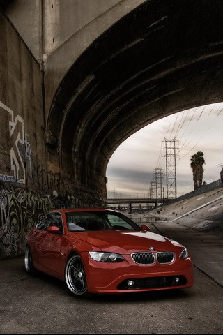 Red BMW Coupe iPhone Wallpaper