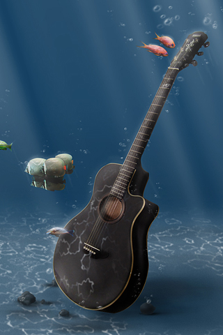 Underwater Guitar iPhone Wallpaper