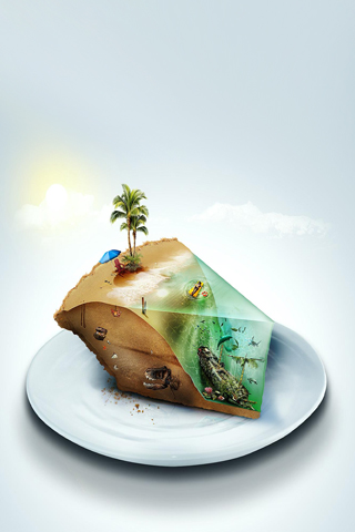 Slice of Beach iPhone Wallpaper