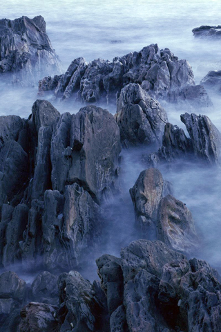 Icey Blue Rocks iPhone Wallpaper