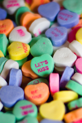 Candy Hearts iPhone Wallpaper