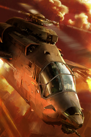 Helicopter Fire iPhone Wallpaper