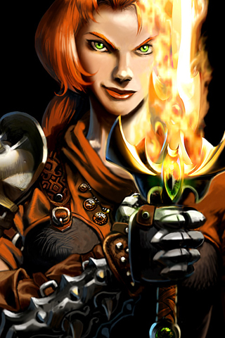 Flaming Sword iPhone Wallpaper