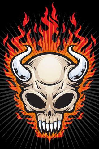 Flaming Skull iPhone Wallpaper