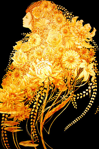 Golden Collage iPhone Wallpaper