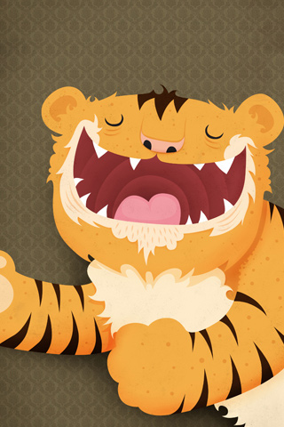 Happy Tiger iPhone Wallpaper
