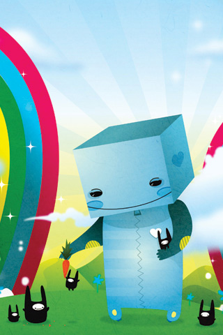 Happy Robot iPhone Wallpaper