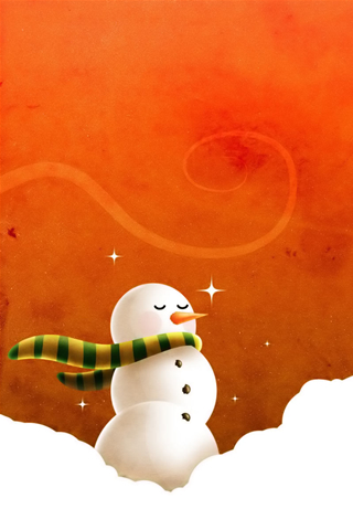 Sleeping Snowman iPhone Wallpaper
