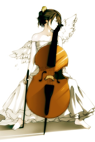 Angel + Cello iPhone Wallpaper