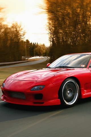Red Mazda RX7 iPhone Wallpaper