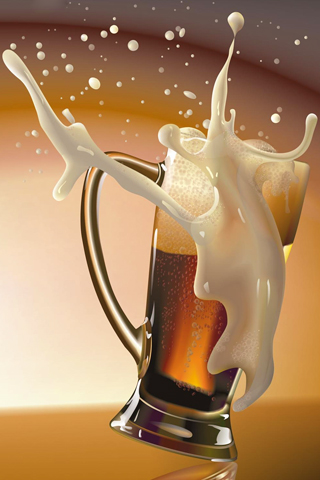 Spilled Beer Vector iPhone Wallpaper