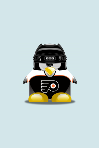 Philadelphia Flyers - Linux Penguin iPhone Wallpaper