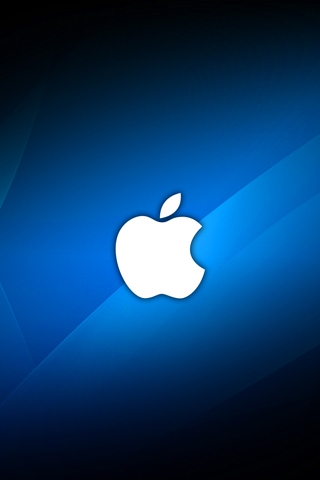 Blue Apple Logo iPhone Wallpaper