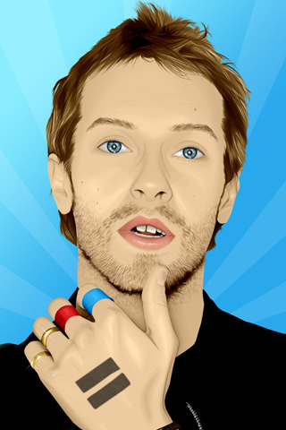Coldplay - Chris Martin Vector iPhone Wallpaper