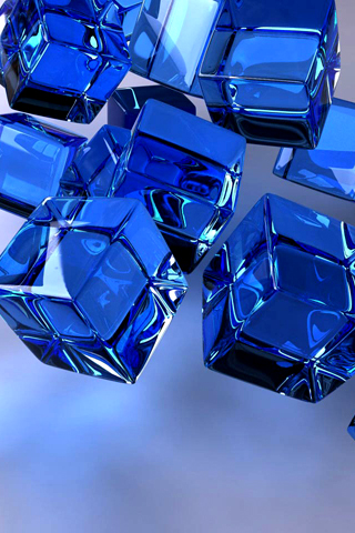 Falling 3d Blue Cubes Iphone Wallpaper 高画質 Iphone 3d壁紙集 640x960 Naver まとめ