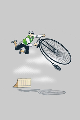 Oldschool Bicycle Jump iPhone Wallpaper