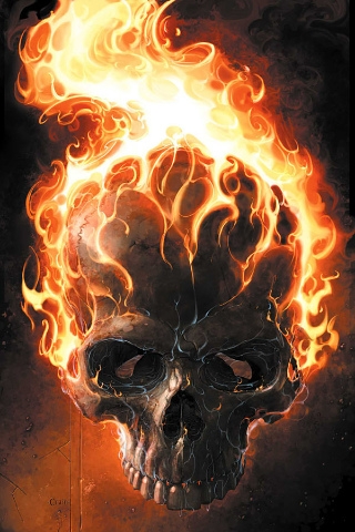 Flaming Skull iPhone Wallpaper