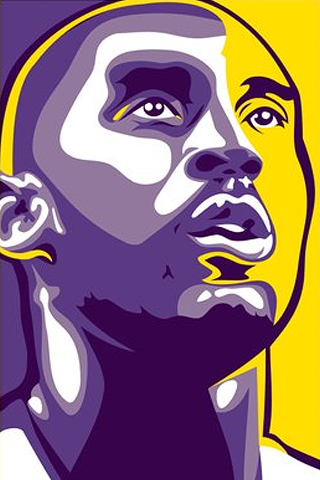 Los Angeles Lakers - Kobe Bryan Vector iPhone Wallpaper