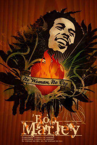 Bob Marley - No Woman No Cry iPhone Wallpaper