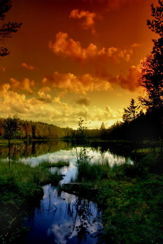 Water Sunset iPhone Wallpaper
