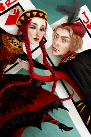 Queen & Jack of Hearts iPhone Wallpaper