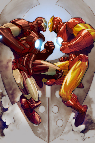 Ironman Battle iPhone Wallpaper