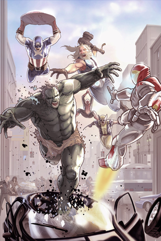 Marvel Attack iPhone Wallpaper