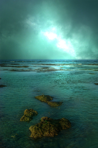 Hazy Ocean iPhone Wallpaper