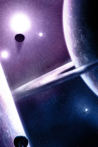 Purple Space iPhone Wallpaper